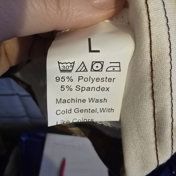 Geo print womans size large lightweight hoodie with pocket brown and cream - Picture 4 of 4